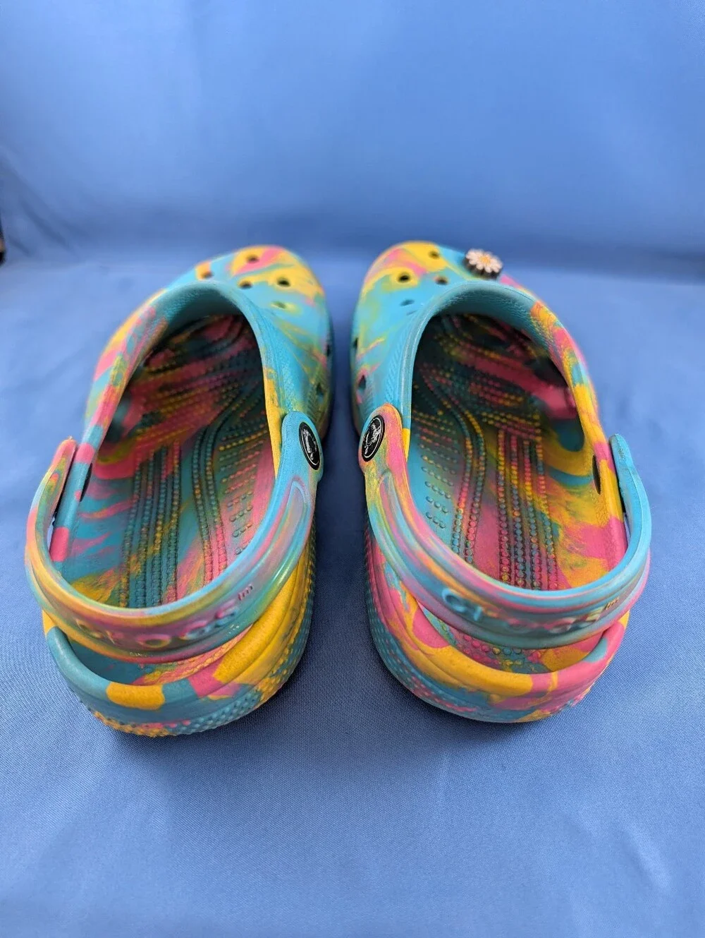 Crocs Kids Classic Clogs J1 Rainbow Tie Dye Multicolor Slip On Shoes